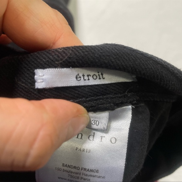 Sandro Paris Etroit Men’s Black Slim Jeans - Picture 12 of 13